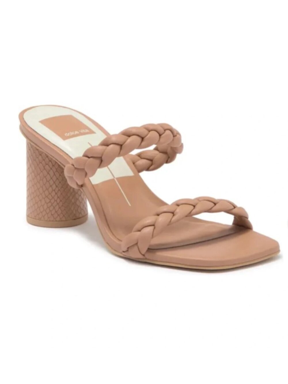 NEW Dolce Vita Nairi Woven Braided Strap Block Heel Sandals Cafe Stella - 7.5